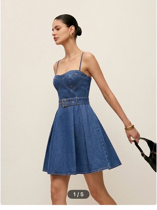 Commense Dresses & Skirts - Country Concert Ready!! Denim Fit-and-Flare Mini Dress with Belt